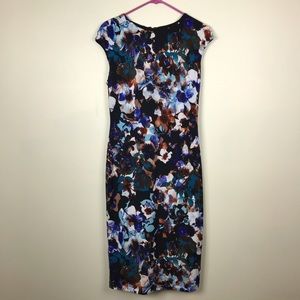 Maggie London Floral Watercolor Stretch Dress